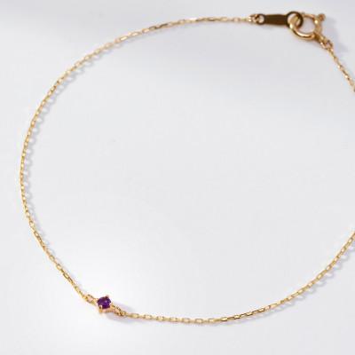 ふるさと納税 大津市 【K10 アメジストブレスレット】2月誕生石 毎日輝く 天然石ジュエリー 10金 イエローゴールド |  | 02