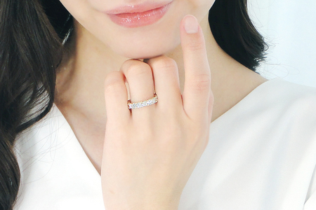 K18YG【2.00ct】ダイヤモンドハーフエタニティリング csr0330-18y SWAV069