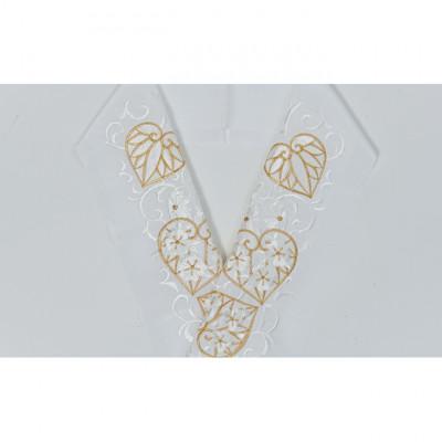 ふるさと納税 伊丹市 半衿　あおいの柄　刺繍　白地に白と金の糸 [54030221]