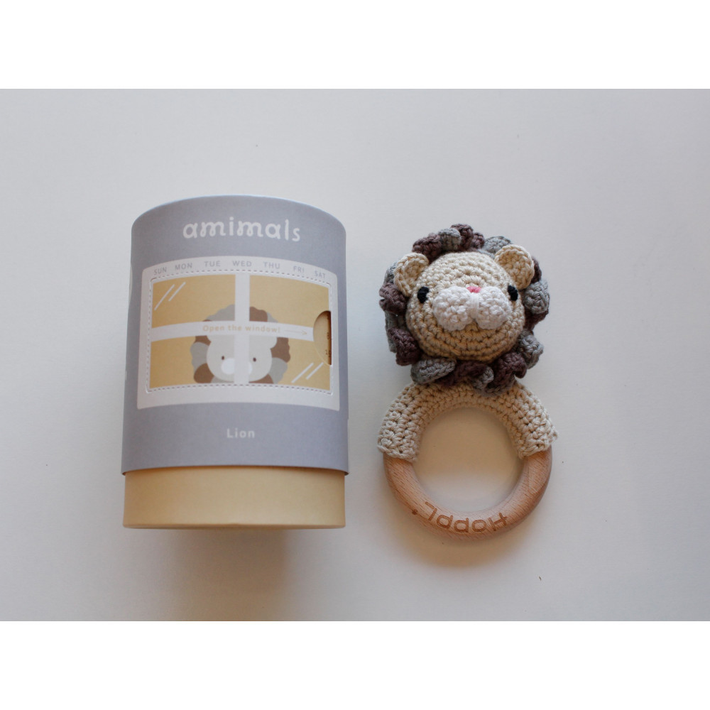 HOPPL（ホップル）手編みamimals（アミマルズ） ガラガラ Lion