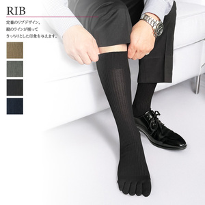 【セレクトソックス5本指】 リブ 4色組 ／ 紳士 ソックス 靴下 くつ下 メンズ 男性 ビジネス カジュアル 消臭 ギフト おしゃれ 奈良県 葛城市