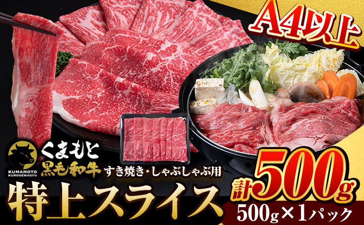 
            くまもと黒毛和牛 特上 スライス ウデ・モモ 500g (500g×1パック) 牛肉 冷凍 《30日以内に出荷予定(土日祝除く)》 くまもと黒毛和牛 黒毛和牛 冷凍庫 個別 取分け 小分け 個包装 モモ スライス 肉 お肉 しゃぶしゃぶ肉 すきやき肉 すき焼き 
          