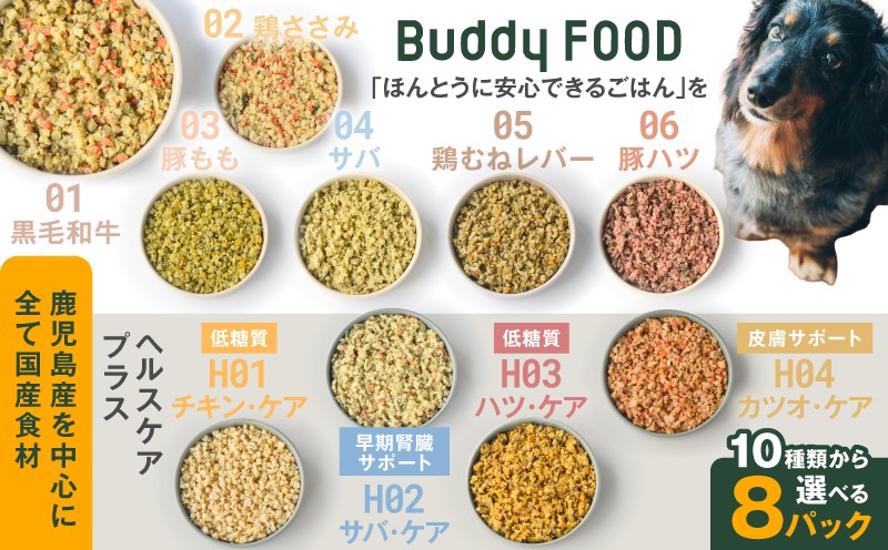
                  ＜選べる＞Buddy FOOD 人気セット 4種8パック　K390-003
                