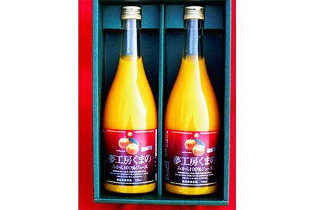 糖度12度以上【マルチ栽培みかんストレートジュース2本☆化粧箱入り】720ml×2本【kmkn0076】