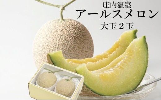 庄内温室 アールスメロン 大玉 2玉 4kg以上 8月上旬～8月下旬頃お届け メロン 青肉メロン 果物 フルーツ 東北 山形県 酒田市 庄内 夏 木川果実店　SB0902