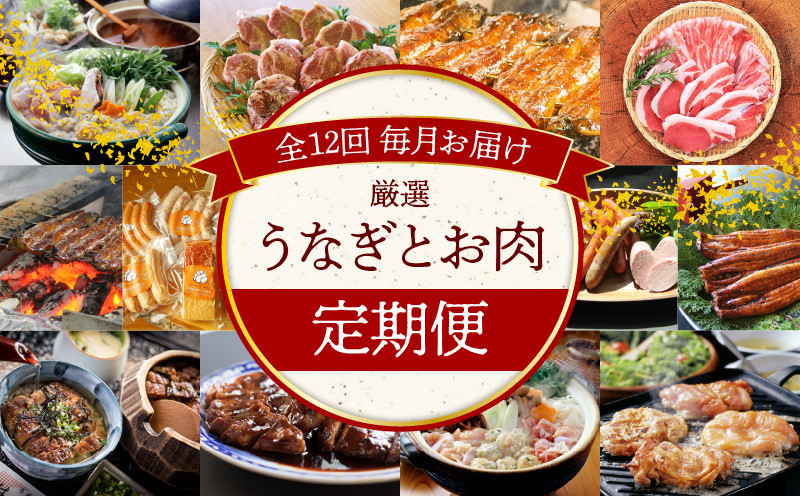 
                  碧南市がチョイスした厳選定期便！ 【全12回】厳選！うなぎとお肉の定期便(毎月お届け） 名古屋コーチン ジャーマングリルステーキ 三河一色産うなぎの炭火焼 ソーセイジ ひつまぶし とんてき 三州あおみ豚 ハム＆ソーセージ 蒲焼 つみれ鍋 鶏鍋 照り焼き 生姜焼き H028-086
                