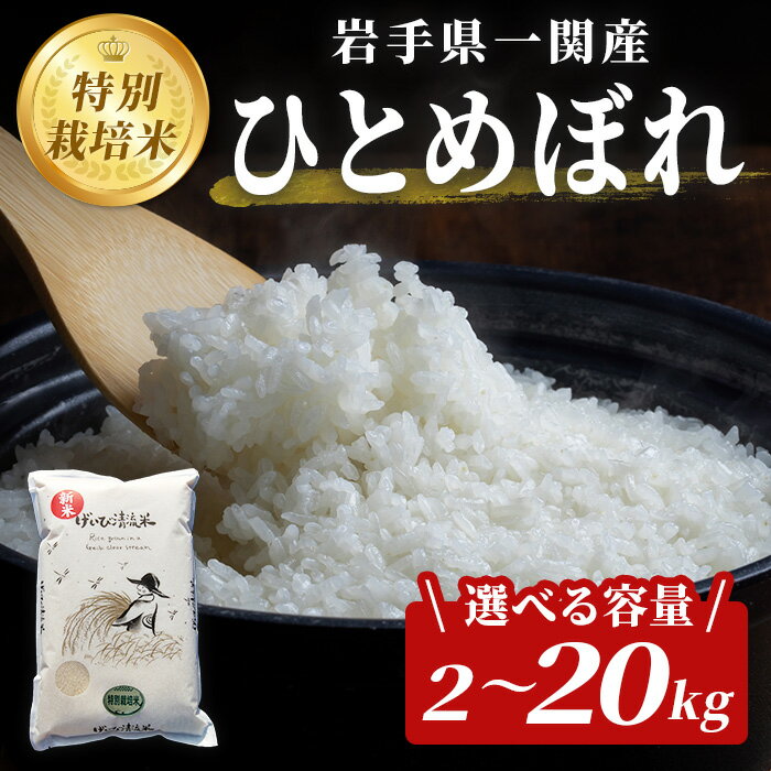 【ふるさと納税】＜令和7年産＞ 特別栽培米 ひとめぼれ げいび清流米 2kg〜20kg 選べる容量 岩手 お米 いわて コメ 精米 ブランド米 ご飯 白飯 ごはん お弁当 おにぎり 袋 東北 国産 送料無料 岩手県 一関市 合同会社田舎モノ