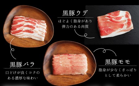 「かごしま森の黒豚」３種盛り　3,000g　小分け 1340