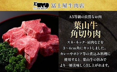 牛肉 冨士屋牛肉店がお届けする 葉山牛 黒毛和牛 角切り煮込み用肉 650g