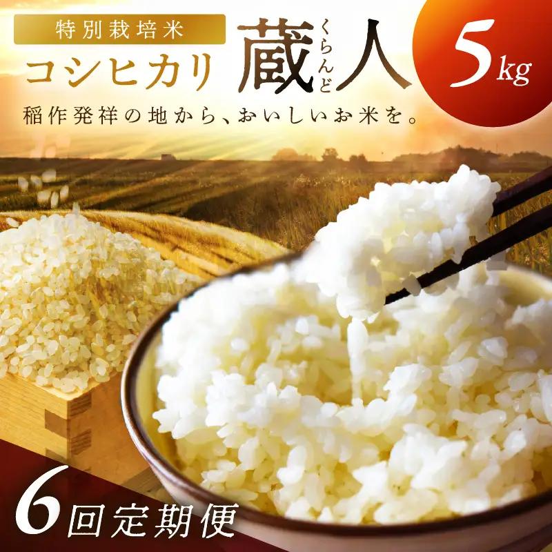 【定期便6回】令和8年産 特別栽培米コシヒカリ 蔵人（くらんど） 精米5kg