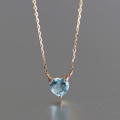 ふるさと納税 大津市 【10金イエローゴールド スカイブルートパーズネックレス】ハートシェイプ 可愛いを叶えるペンダント |  | 01