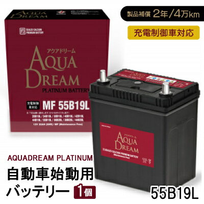 【ふるさと納税】AQUADREAM PLATINUM 自動車始動用バッテリー 充電制御車対応 55B19L 1個【配送不可地域：沖縄県】【1565587】
