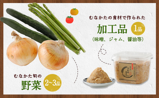 ｢むなかたの幸｣の詰め合わせ セット 計1kg (野菜・果物・米・干物・加工品) 宗像から全国の皆様へ【JAほたるの里】_HA0265