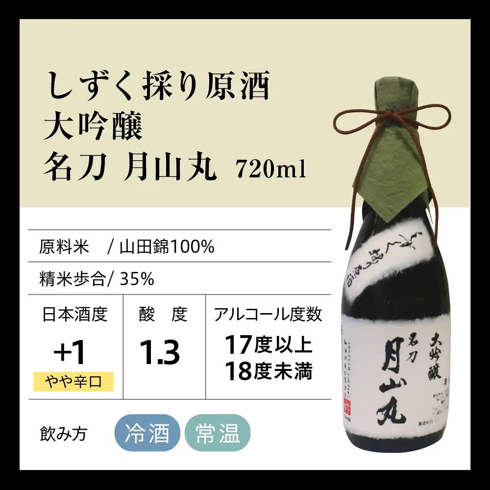 日本酒 しずく採り 大吟醸 名刀 月山丸 720ml 日本酒