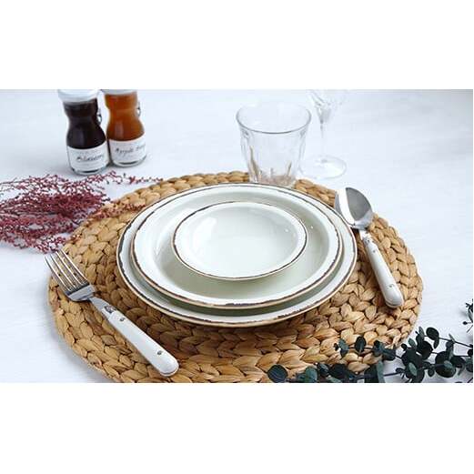 有田焼 ホワイト釉渕サビ 3種丸皿セット【中山陶和堂】食器 うつわ 器 磁器 陶磁器 皿 丸皿 3枚 セット シンプル ナチュラル ホワイト ブラウン 贈り物 ギフトA35-607