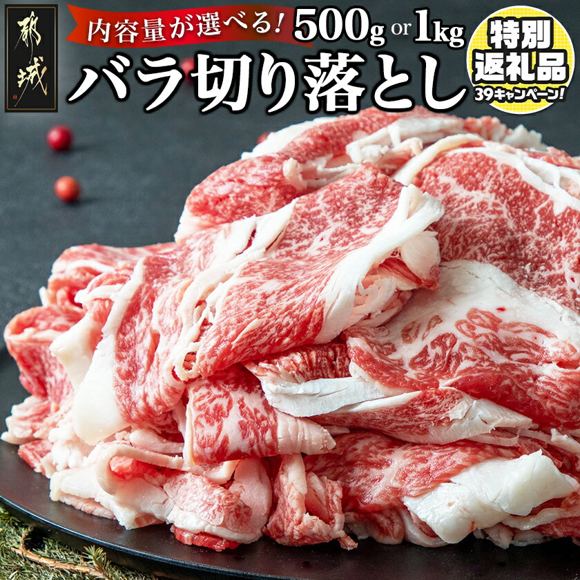 【ふるさと納税】【期間限定特別規格！！】【内容量が選べる！】都城産宮崎牛バラ切り落とし - 国産黒毛和牛 都城産宮崎牛 A4 ブランド牛肉 牛バラ切り落とし 選べる内容量 500g/1kg バラ肉 小分け 送料無料 SKU-2504 【宮崎県都城市は2年連続ふるさと納税日本一！】