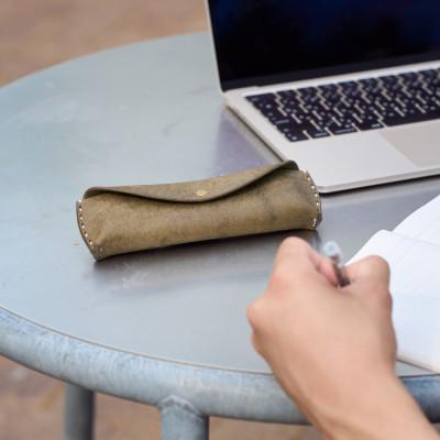 ふるさと納税 豊岡市 豊岡財布 haaki Leatherペンケース HLC502 グリージオ