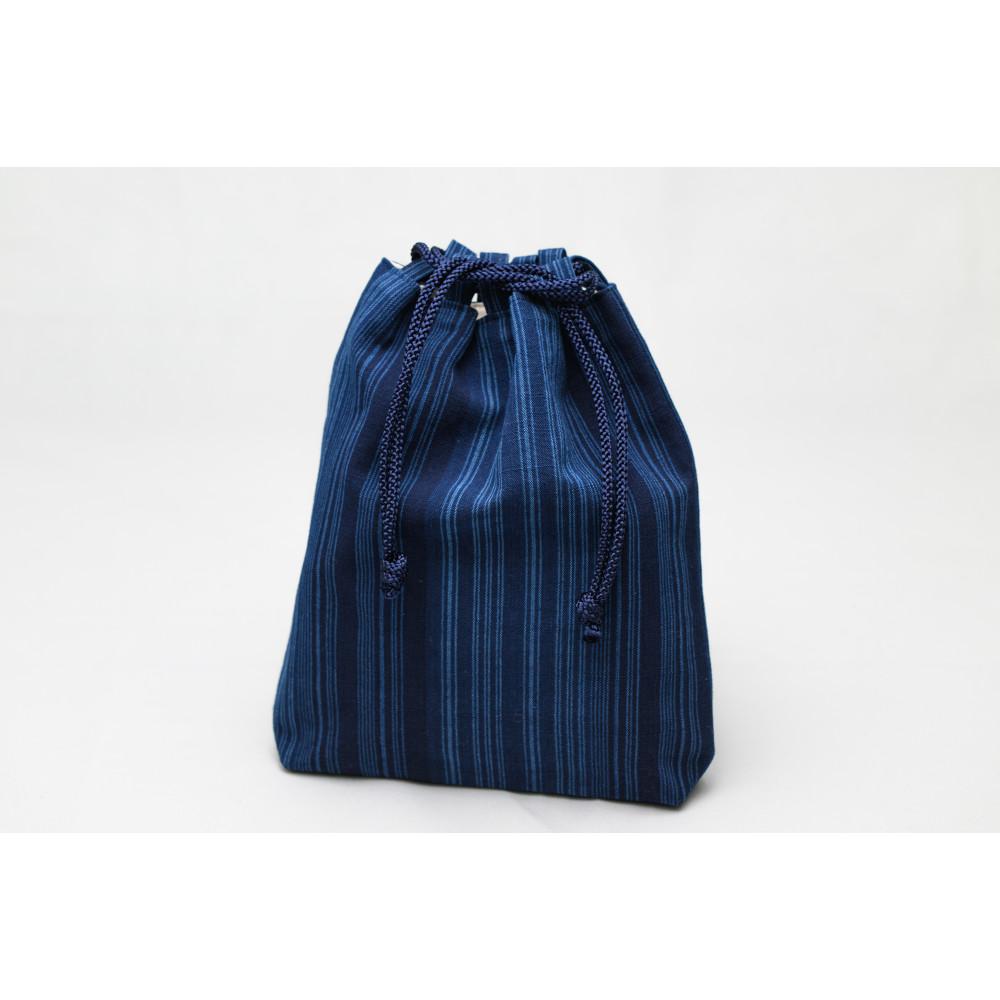 【ふるさと納税】真岡木綿「巾着袋　大」（3色よりお選びください）| 栃木県 伝統工芸品 織物 袋 手作り 贈答 贈り物 ギフト 小物 雑貨 | クラフト 民芸 織物 人気 おすすめ 送料無料