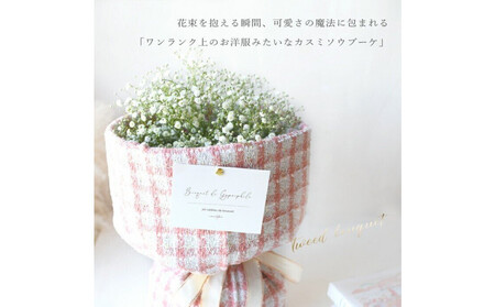 かすみそう「ツイードブーケ」 かすみ草 カスミソウ 花束(小さいサイズ) 花 誕生日 成人式 卒業祝い 初節句 ひな祭り バレンタイン お返し 結婚 ウエディング 送別 祝い プレゼント ギフト 結婚