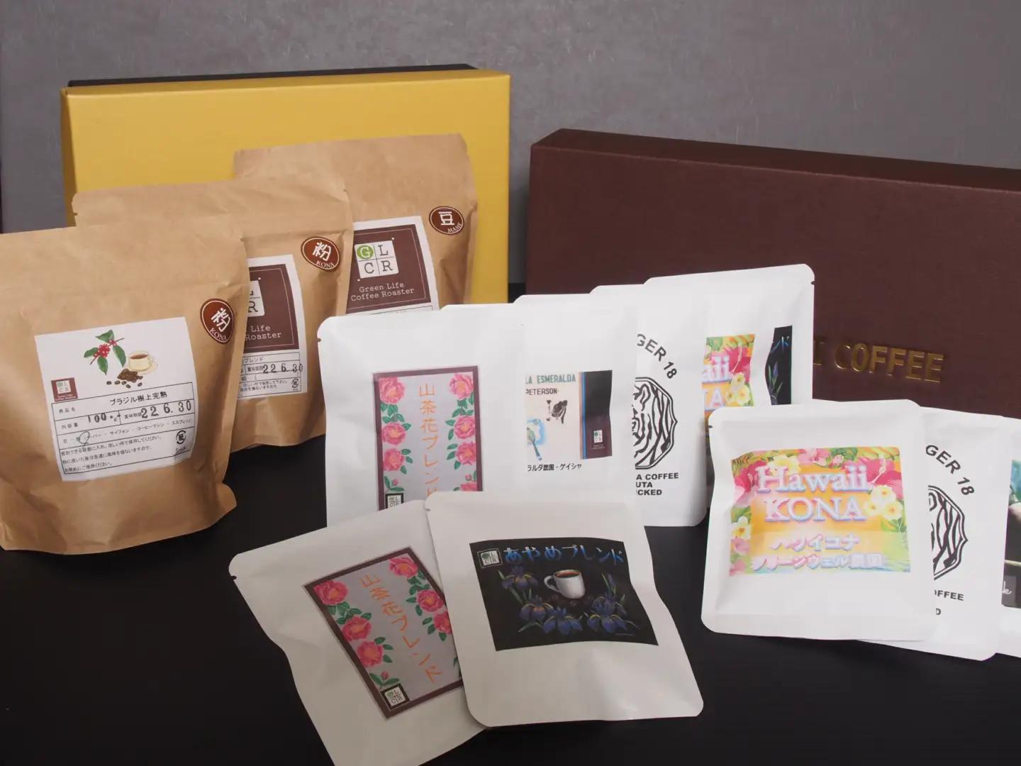 あやめ（多賀城市花）セットB（ドリップコーヒーパック１０袋セット＆ブレンドコーヒー（珈琲粉）３袋セット）　【04209-0102】