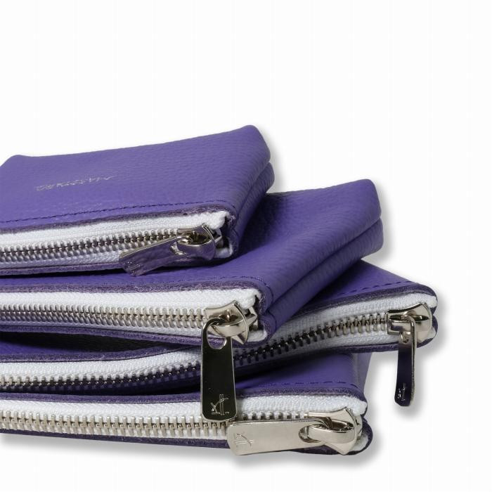 
                  MASSTARD -MINIMAL LEATHER POUCH SMALL- PURPLE
                
