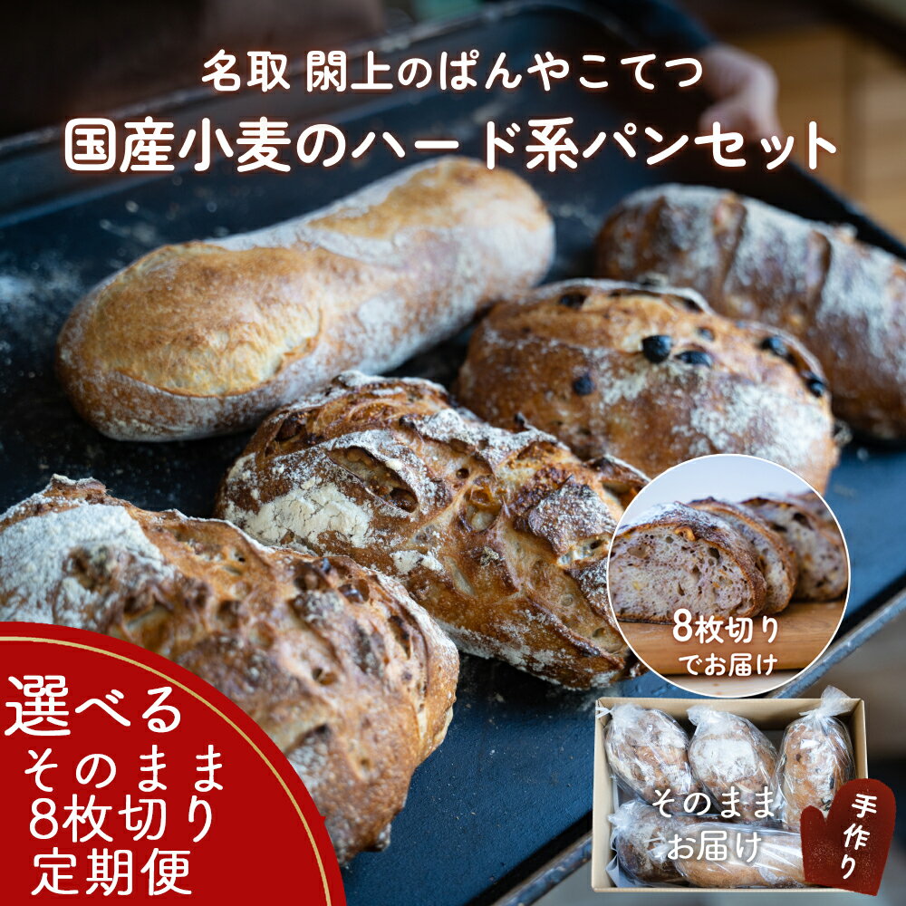 【ふるさと納税】名取 閖上のぱんやこてつ 手作り 国産小麦のハード系パンセット 選べる そのまま 8枚カット 定期便でお届け　パン ふるさと納税 パン パン屋