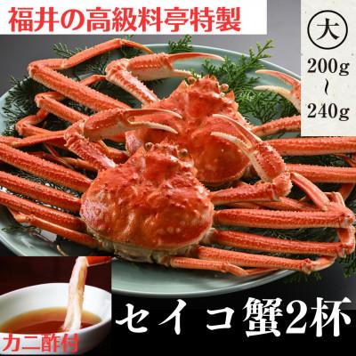 ふるさと納税 福井市 蟹好きにおすすめ!老舗カニ専門店の「セイコガニ大サイズ(200〜240g)2杯」