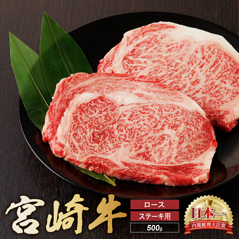 【ふるさと納税】宮崎牛 ロース ステーキ 2枚 500g 牛肉 肉 国産 小分け ブランド牛 ギフト 贈り物 九州 宮崎 霜降り