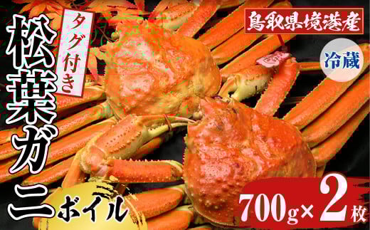 ＜11月中旬～3月中旬発送予定＞＜平日着※指定日不可＞鳥取県境港産 タグ付きボイル松葉がに(700g×2枚)【sm-BN004-A】【三光水産】