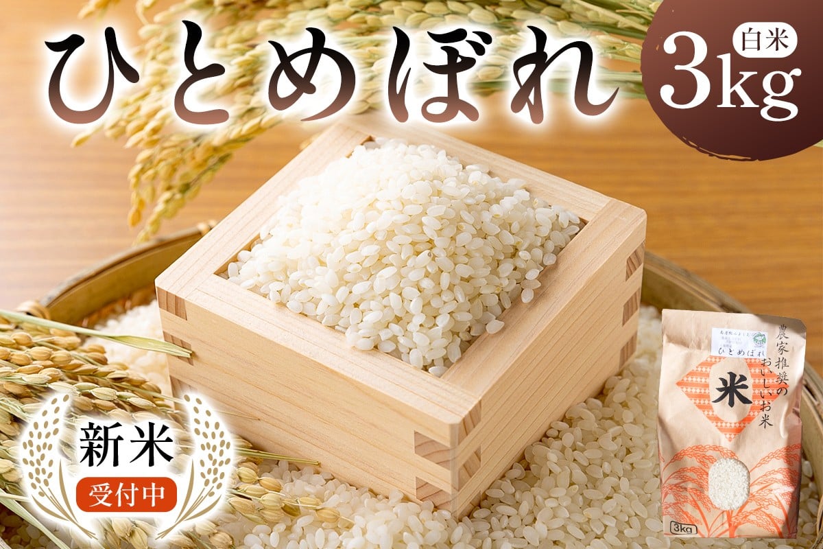 
            【2025年9月中旬以降発送予定】ひとめぼれ3kg【2025年産】 mi0088-0003【お米 白米 ひとめぼれ 美味しい おにぎり国産米 ブランド米 】
          