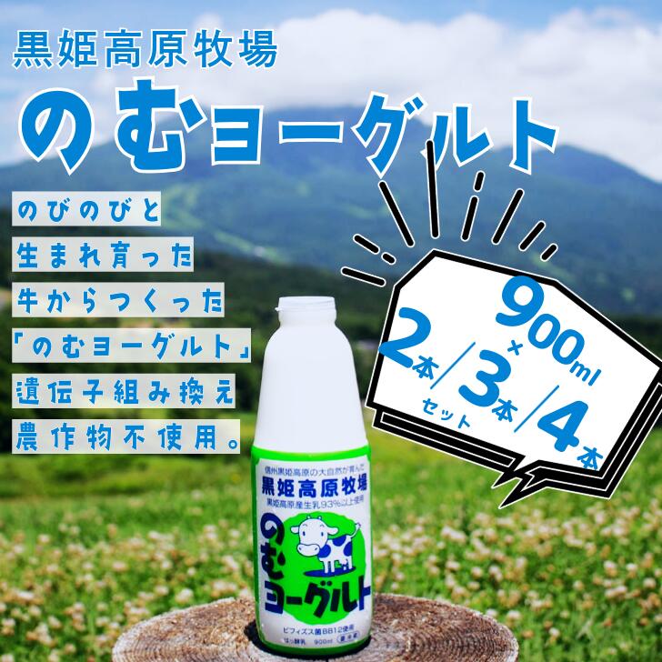 【ふるさと納税】黒姫高原牧場のむヨーグルト　 安定剤・香料・酸味料などの添加物不使用 信州黒姫山麓で育まれた県内トップクラスの生乳と北海道産ビート糖をじっくり低温発酵で仕上げました。【長野県 信濃町 ふるさと納税／道の駅しなの】