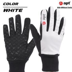 apt'サイクルグローブ 冬 冬用 温かい 多機能防寒グローブ 防風・タッチパネル対応W-FITG【Sサイズ・ホワイト】