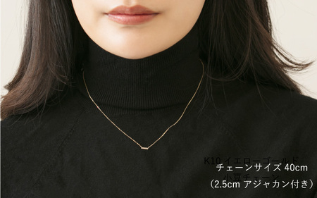 人気！華奢見えストレートデザイン K10イエローゴールドダイヤモンドネックレス アジャ付き 40cm / K10-01-01 金 ゴールド ダイヤ ジュエリー アクセサリー ギフト プレゼント レディ