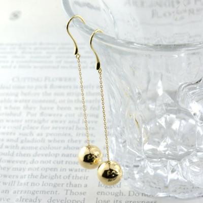 ふるさと納税 中央市 K18　丸玉　ロングピアス |  | 01