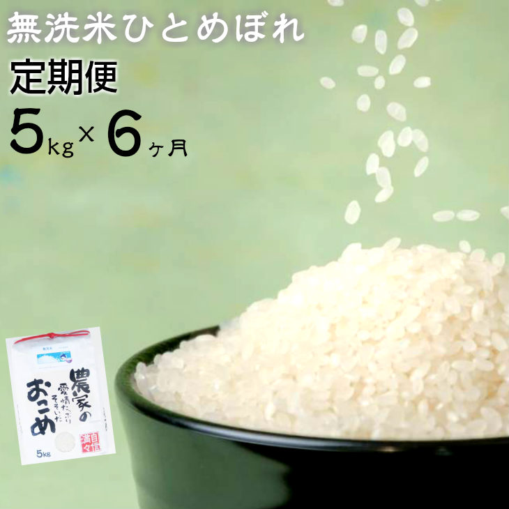 【定期便 6ヶ月】 減農薬栽培 ひとめぼれ 無洗米 5kg 【713】