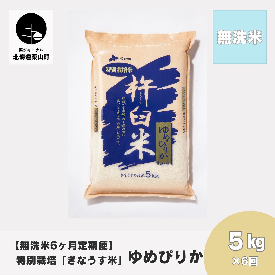 【ふるさと納税】【無洗米6ヶ月定期便】特別栽培「きなうす米」ゆめぴりか5kg×6回