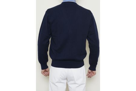 日本製 カシミヤ100% カーディガン ネイビー 2Lサイズ [2525]