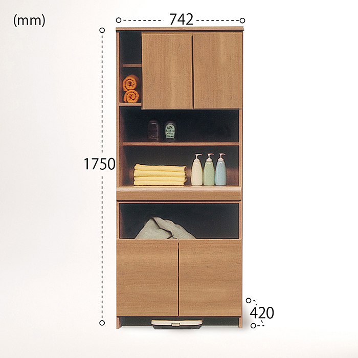 75幅ランドリー収納（NA）【諸富家具】：C154-006