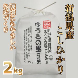 【令和8年産新米予約】阿賀野市 ささかみ産 こしひかり 「ゆうきの里のお米」 2kg 新潟コンバイン 白米 精米 新潟県 コシヒカリ コシ 米 お米 ごはん ご飯 新米 新米予約 令和８年度産 10月上旬より順次発送予定 3P01006