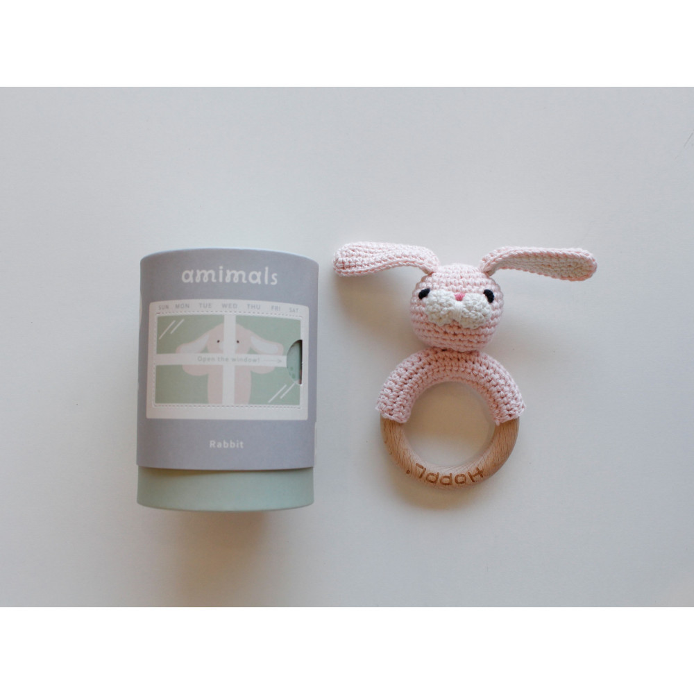 HOPPL（ホップル）手編みamimals（アミマルズ） ガラガラ Rabbit