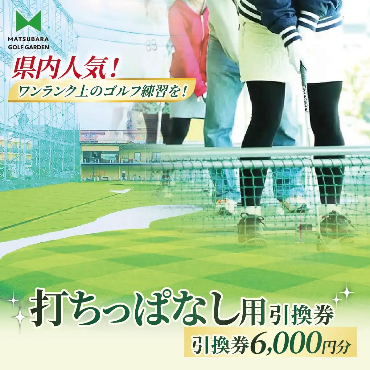 ゴルフ 打ちっぱなし用プリペイドカード 6,000円分 引換券 | ゴルフ 利用券 打ちっぱなし 練習 プリペイド  松原ゴルフガーデン 中山恒産株式会社 埼玉県 草加市