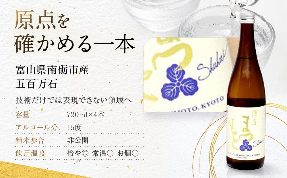 【松本酒造】澤屋まつもと  守破離 ( しゅはり ) 五百万石、雄町、うるとら各4本 720ml ×12本セット / 松本酒造  【日本酒】