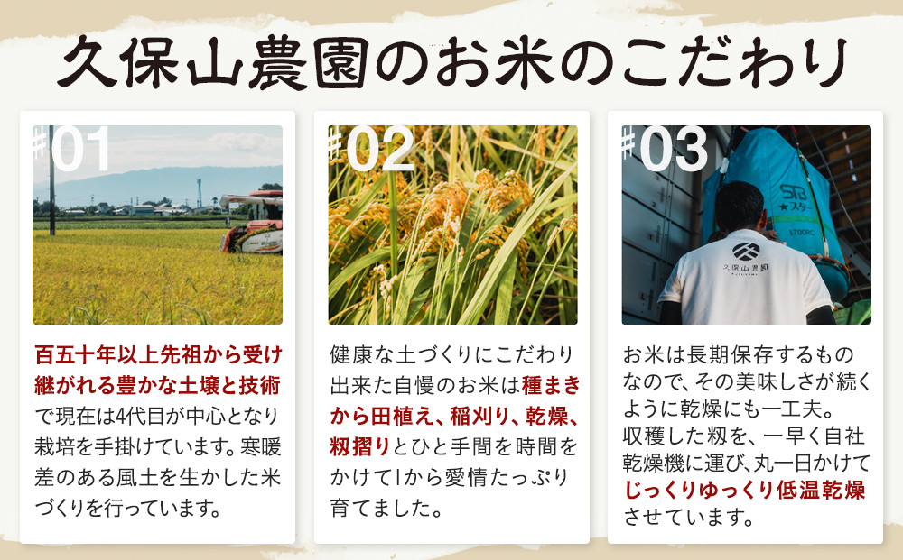 【特別栽培米】久保山百年米-無洗米(2kg×3袋)計6kg【定期便3回】