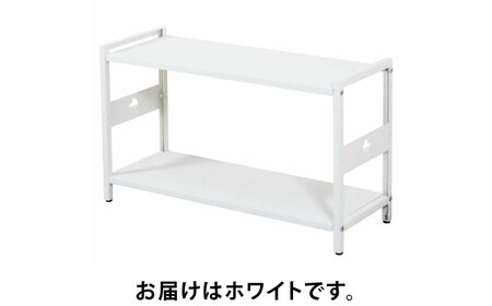 M.O.L アイアンシェルフ 2段 幅80cm×奥行30cm ホワイト MOL-XS802(WT) 《豊前市》【ミナト電機工業株式会社】家具 棚 組み立て インテリア[VBZ031]