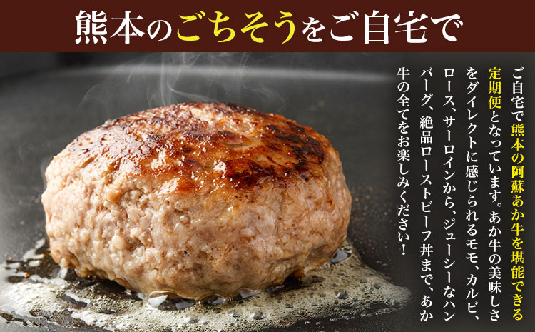【6ヶ月定期便】阿蘇あか牛満喫セット 株式会社LARKS《お申し込み月の翌月から出荷開始》肉 牛肉 あか牛 ローストビーフ ハンバーグ 冷凍 名物 熊本県 毎月届く 送料無料