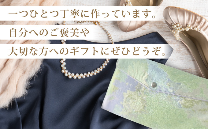 myフクサ(袱紗) スナップ付 水彩画風ジャガード 淡グリーン系｜ファッション 小物 普段使い 可愛い オシャレ 女子 冠婚葬祭 チケット 通帳 マスクケース ギフト お祝い