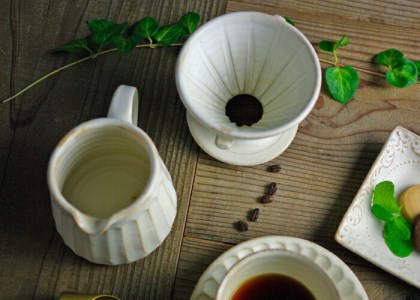 BJ003　益子焼 コーヒードリッパーセット　わかさま陶芸