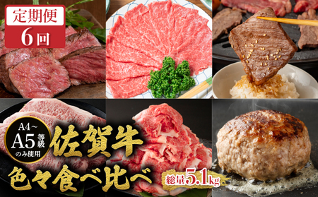 ＜定期便6回＞佐賀牛色々食べ比べ