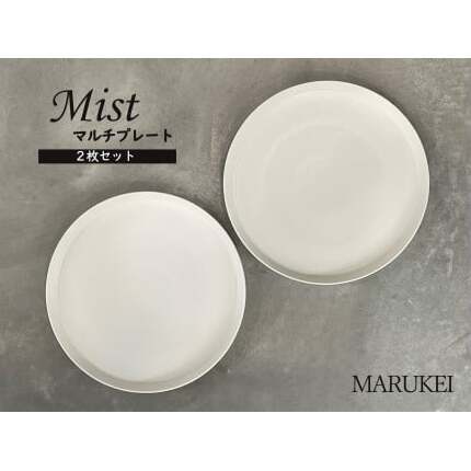 有田焼 マルチプレート Mist 2枚セット【丸兄商社】食器 器 うつわ 皿 丸皿 メイン皿 プレートワンプレート 2枚 セット ペア シンプル おしゃれ ホワイト as014