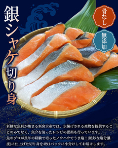 骨なし 無添加 銀シャケ 切身 50g × 12枚 (4枚入り3セット)  【nss508B】